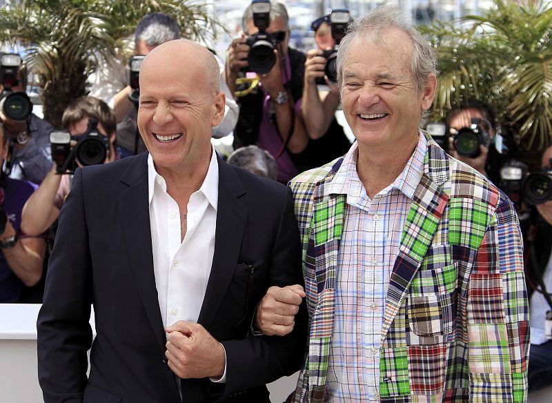 Bruce Willis y Bill Muray, protagonistas de "Moonrise Kingdom", en Cannes