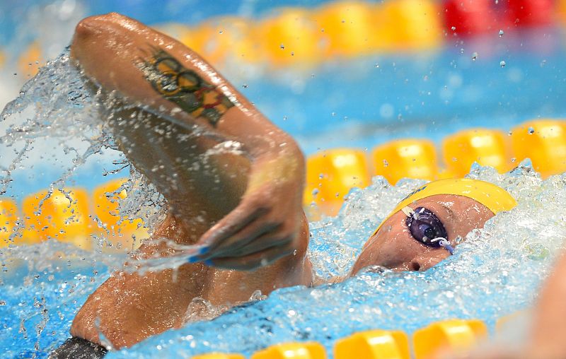 Sarah Sjostrom compitiendo en lo 200m libres.