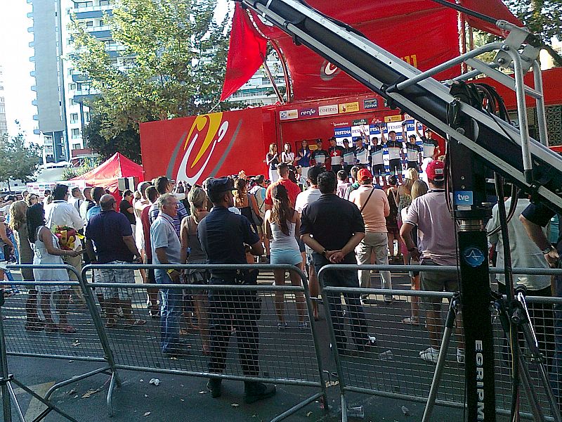 Podium de la primera etapa de la Vuelta 2011