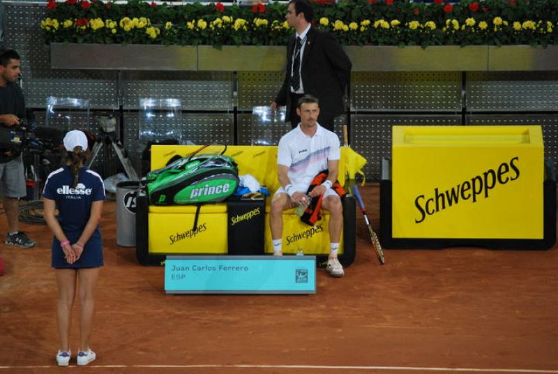 Ferrero, en un descanso en el Mutua Master Madrid 2011