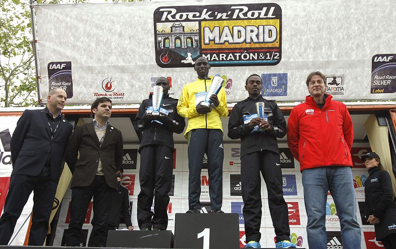 Podium maraton de Madrid