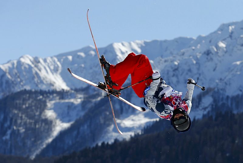 Kenworthy of the U.S. performs a jump during the men's freestyle skiing slopestyle finals at the 2014 Sochi Winter Olympic Games in Rosa Khutor