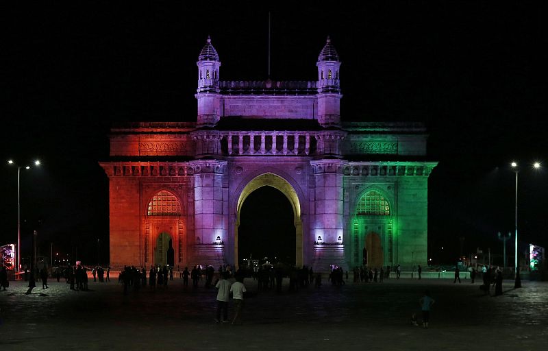 The Gateway of India monument is pictured after Earth Hour in Mumbai
