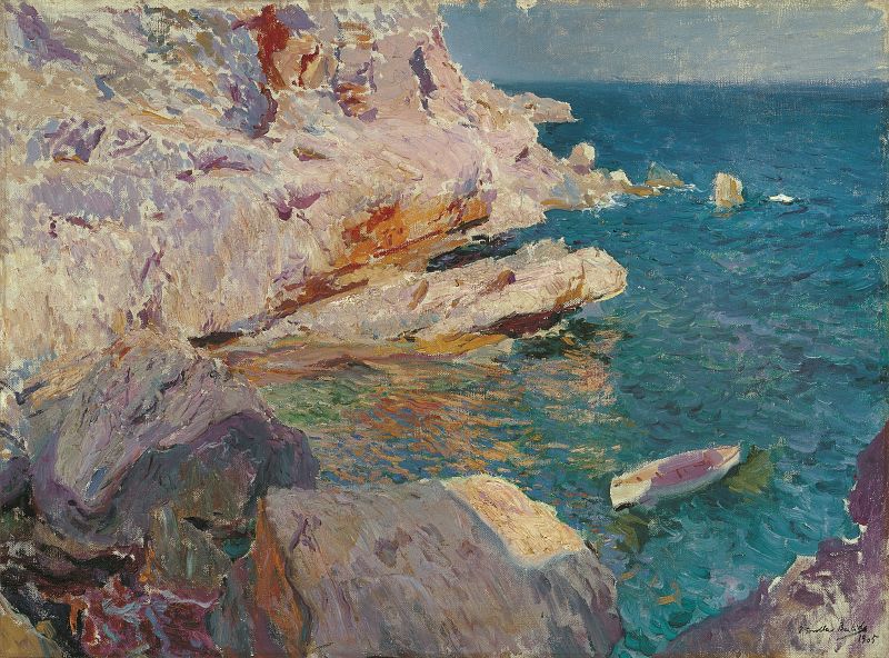 Joaquín Sorolla. Rocas de Jávea y el bote blanco (1905)