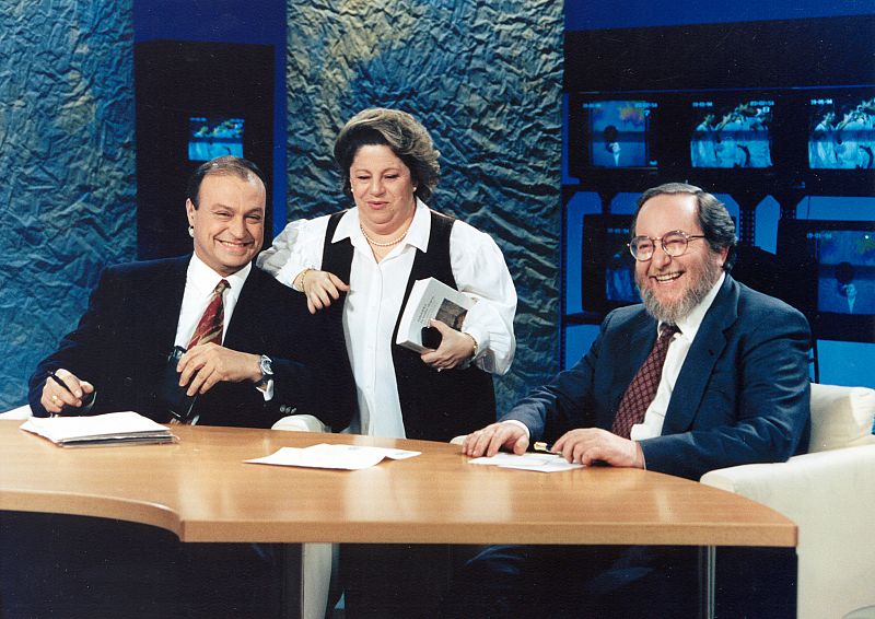 María Antonio Iglesias con José Antonio Martínez Soler y José García Abad en 1994
