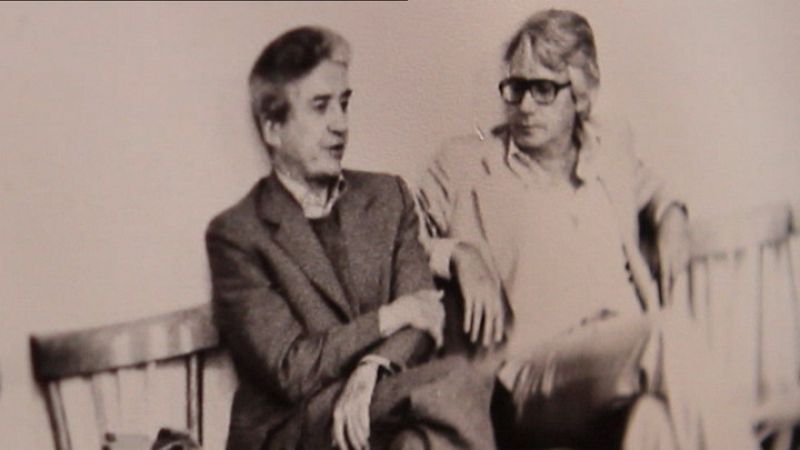 El director de cine Alain Resnais, junto a Jorge Semprún.