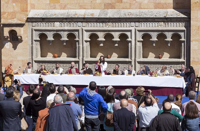 Pasión viviente representada en Ávila, cerca de la Basílica de San Vicente