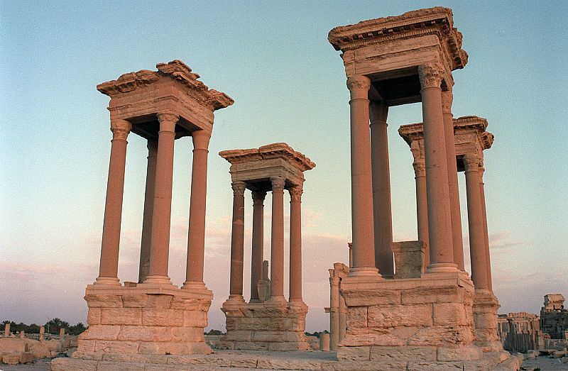 Tetrápilo de Palmira, punto que marcaba la intersección entre las principales calles de la ciudad.