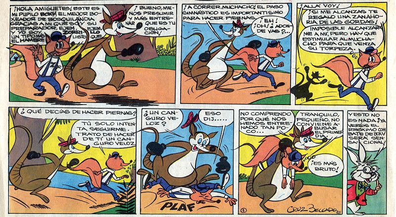 'El canguro Boxy' fue uno de los personajes más populares de la etapa como historietista de Cruz Delgado