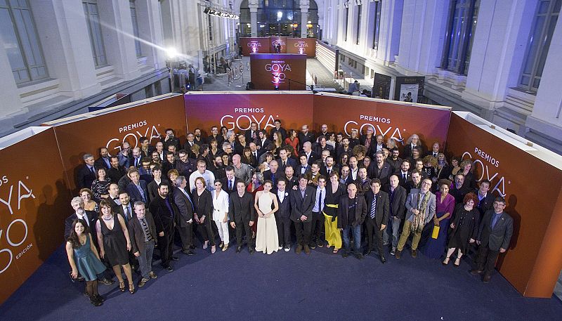 Foto de familia de los nominados a los Premios Goya