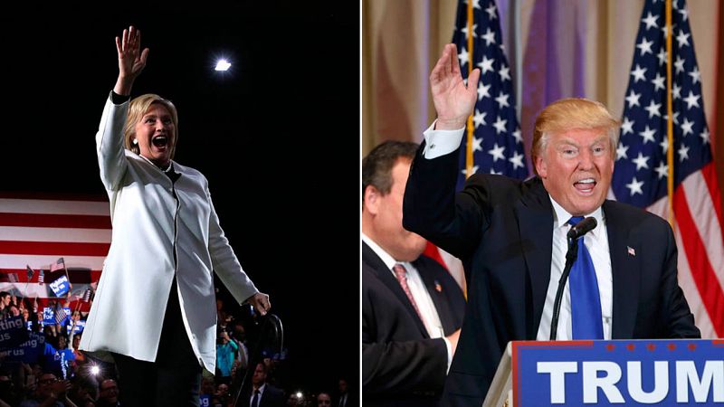 Hillary Clinton y Donald Trump, los grandes triunfadores del supermartes