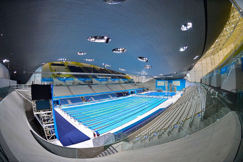Pabellón acuático del parque olímpico de Londres 2012
