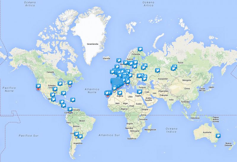 Tuits relevantes con el hashtag #EurovsiónTVE en el mapa