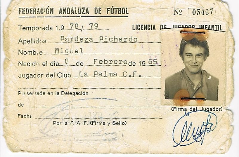 Ficha de jugador infantil de Miguel Pardeza.