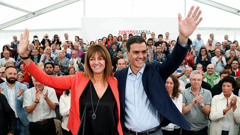 Pedro Sánchez e Idoia Mendia