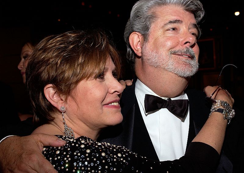 Carrie Fisher con George Lucas