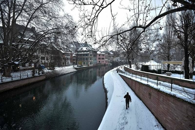La nieve cubre Estrasburgo