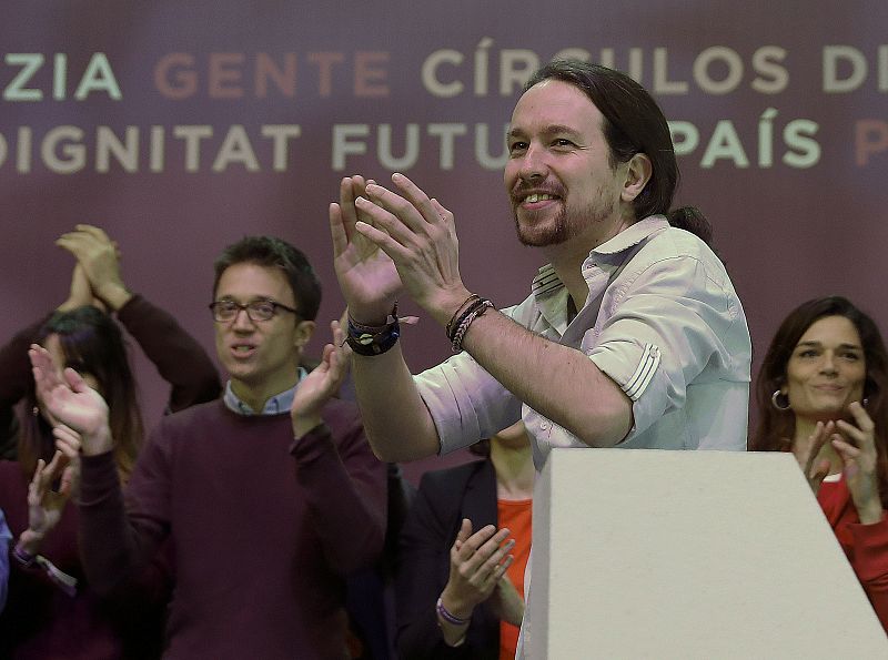 Iglesias y Errejón, al inicio del segundo congreso de Podemos