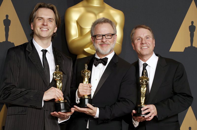 Byron Howard, Rich Moore y Clark Spencer, ganadores del Oscar a la mejor película de animación