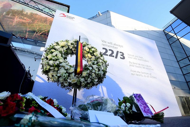 Memorial en el aeropuerto de Zaventem, uno de los escenarios de los atentados de Bruselas en 2016