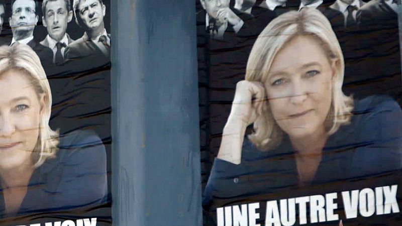 El cartel electoral de Marine Le Pen