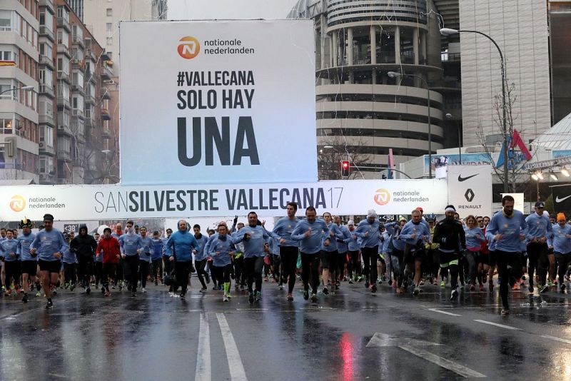 Imagen de la salida de la carrera popular en la San Silvestre Vallecana 2017.