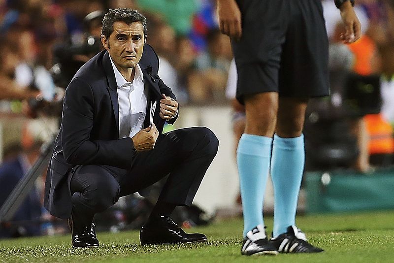 Ernesto Valverde se estrenaba en Liga como entrenador culé después de un arranque doloroso en la Supercopa de España.