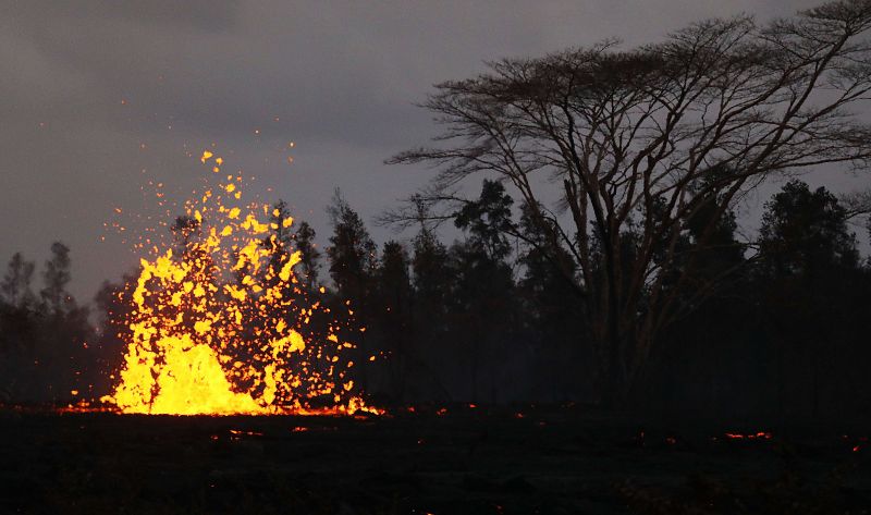 Fuentes de lava candente