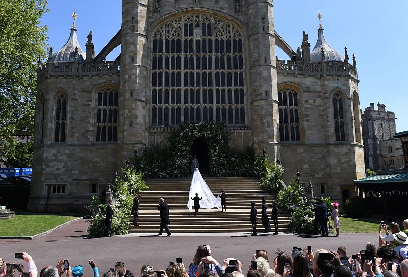 Meghan Markle llega a la Capilla de San Jorge