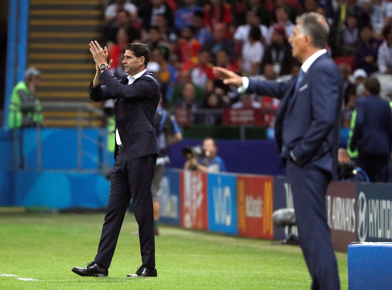 Hierro y Queiroz, durante el partido