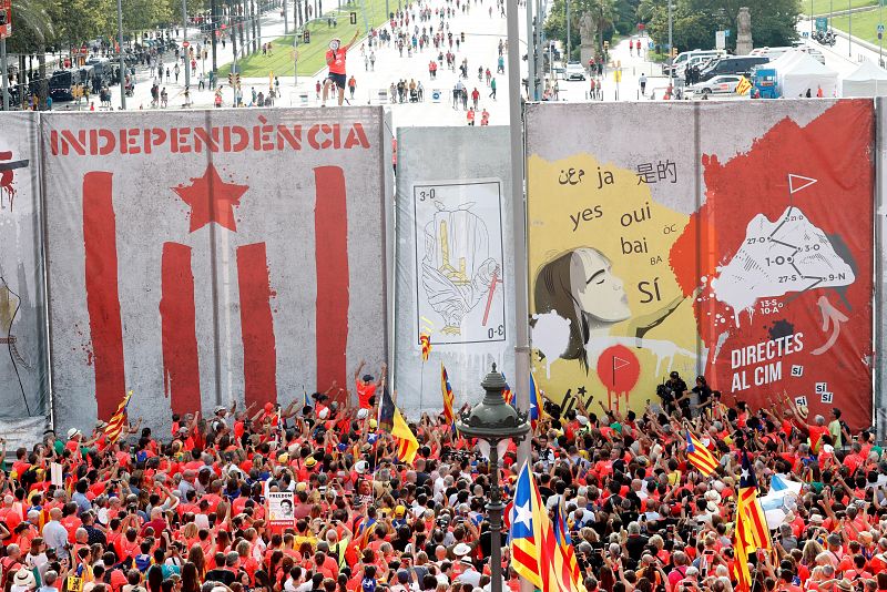 Manifestación con motivo de la Diada