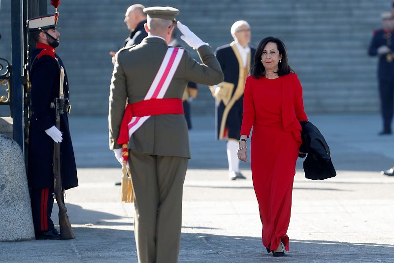 La ministra de Defensa, Margarita Robles, durante la celebración de la Pascua Militar en el Palacio Real