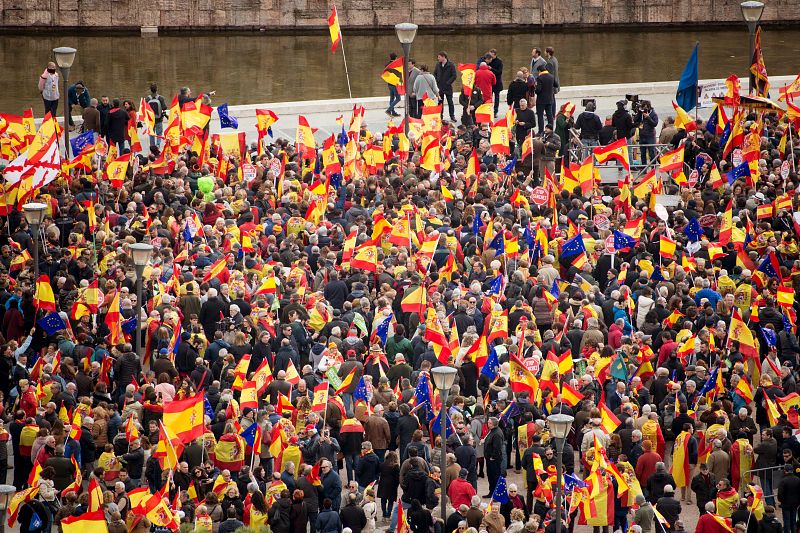 Vista de la concentración en la plaza de Colón de Madrid