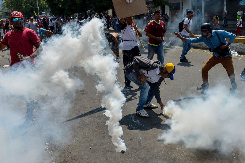 Incidentes en San Antonio de Tachira, localidad junto al puente fronterizo de Simón Bolívar