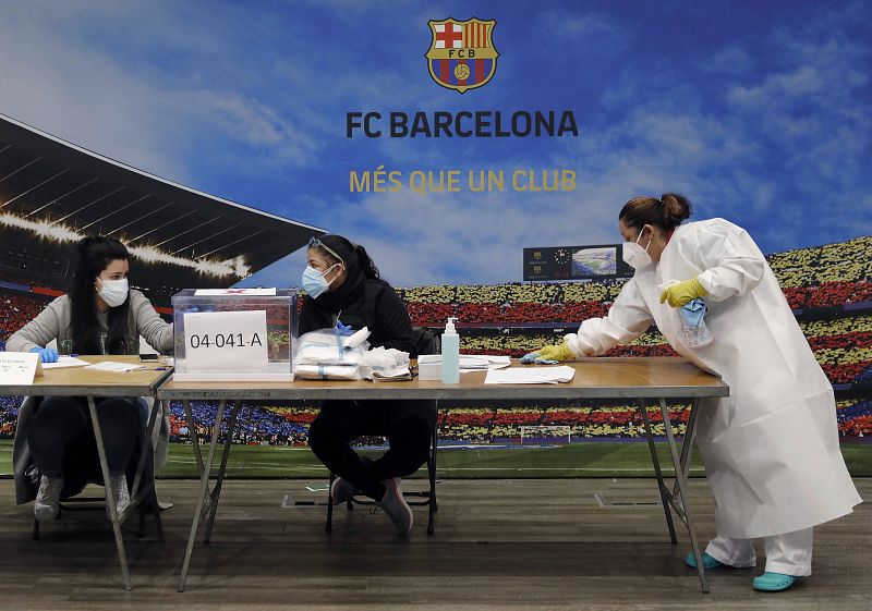 El Auditorium del FC Barcelona se convierte en colegio electoral