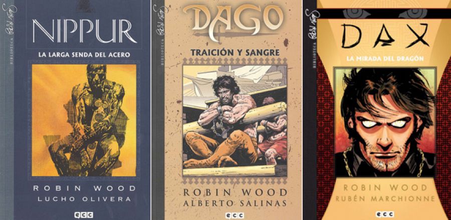 Portadas de 'Nippur', 'Dago' y Dax', de Robin Wood