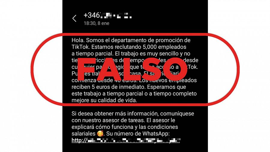 La falsa ofertas de trabajo que suplanta a TikTok