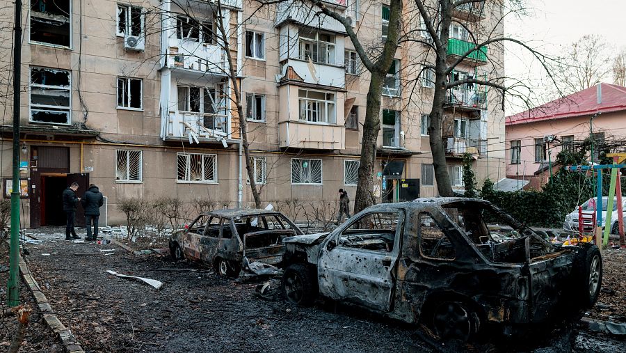 Vistas de los daños causados tras un bombardeo en Odesa el 17 de enero.