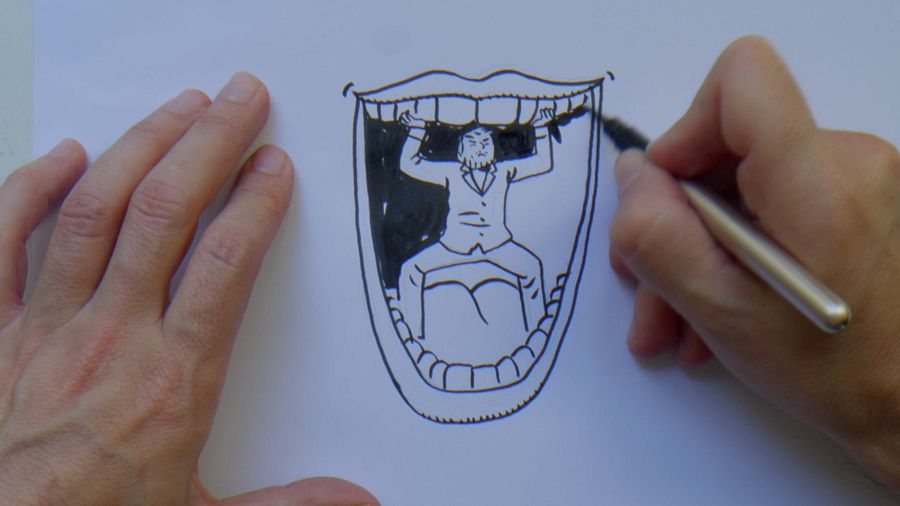 Paco Roca dibujando una de sus viñetas