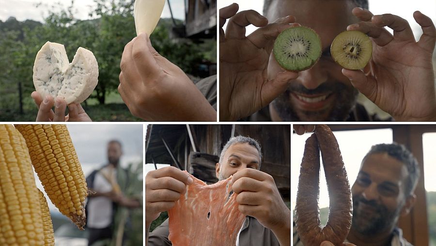 El queso azul, el kiwi, el maíz, la carne de ternera o la longaniza son algunos de los alimentos que el chef Gonzalo D'Ambrosio descubre en su ruta por Avilés