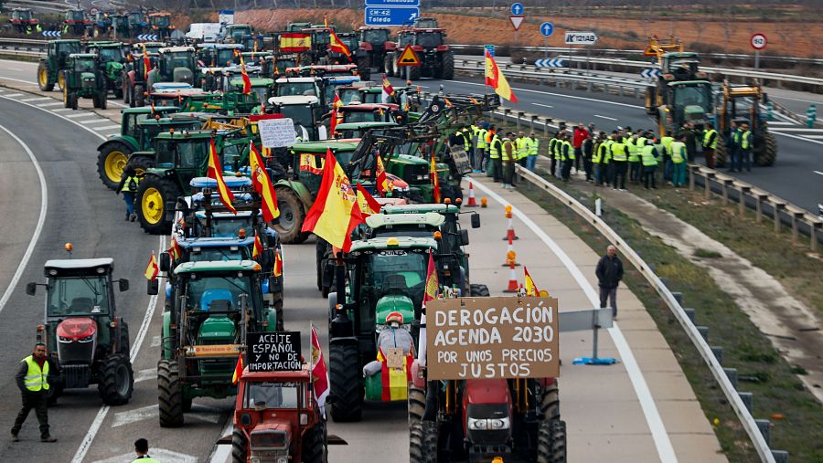 Carreteras cortadas por la huelga de agricultores hoy, miércoles: consulta  el mapa de la DGT con las incidencias