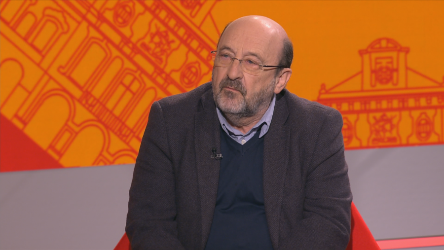 Pere Puigdomènech en un moment de l'entrevista a 'Aquí parlem'