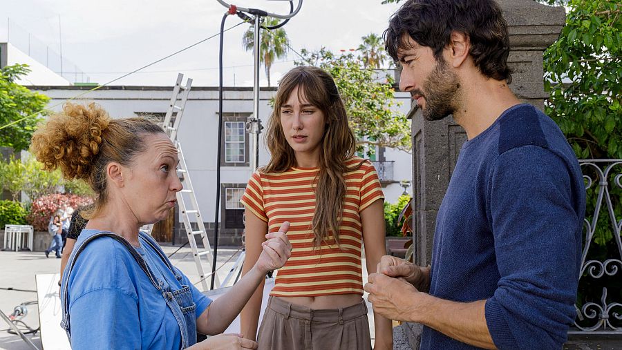 Imagen del rodaje de 'La mujer dormida'