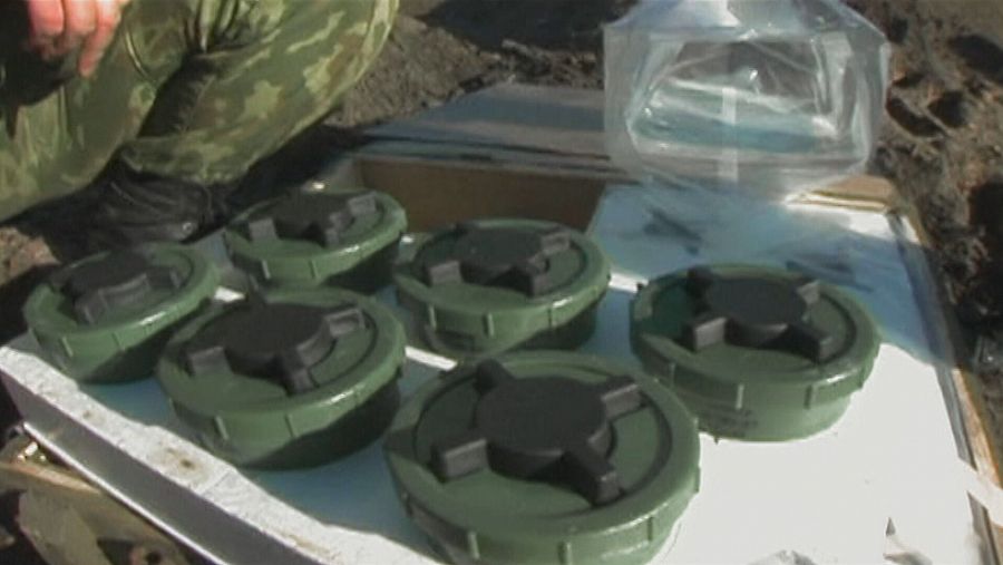 Seis minas terrestres antipersona