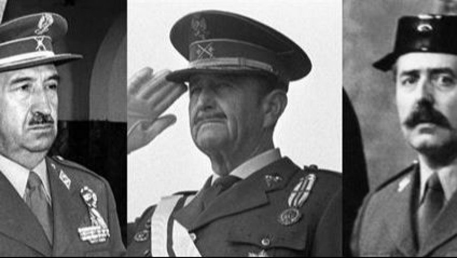 D'esquerra a dreta, el general Alfonso Armada, el tinent general Jaime Milans del Bosch i el tinent coronel de la Guàrdia Civil Antonio Tejero