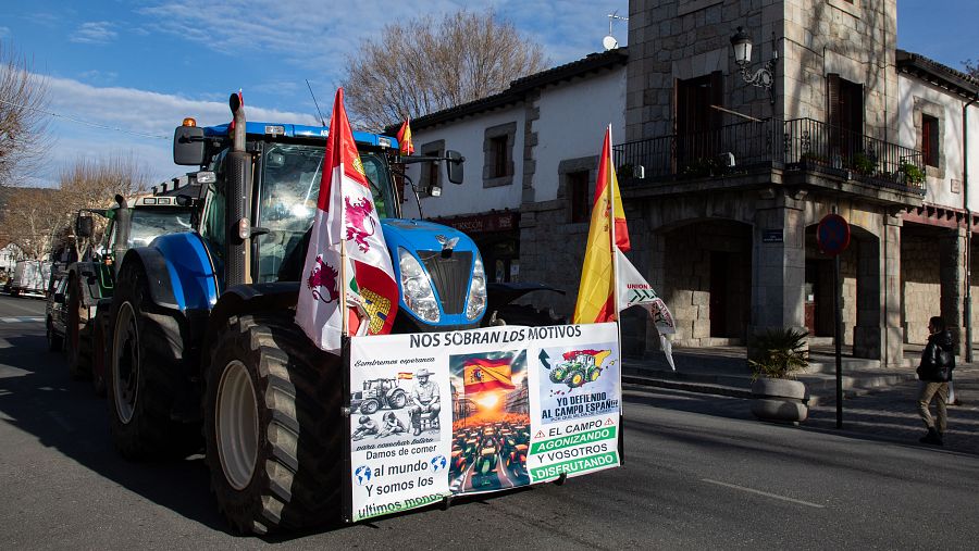 Varios tractores se dirigen al centro de Madrid en decimosexta jornada de protestas (EuropaPress)