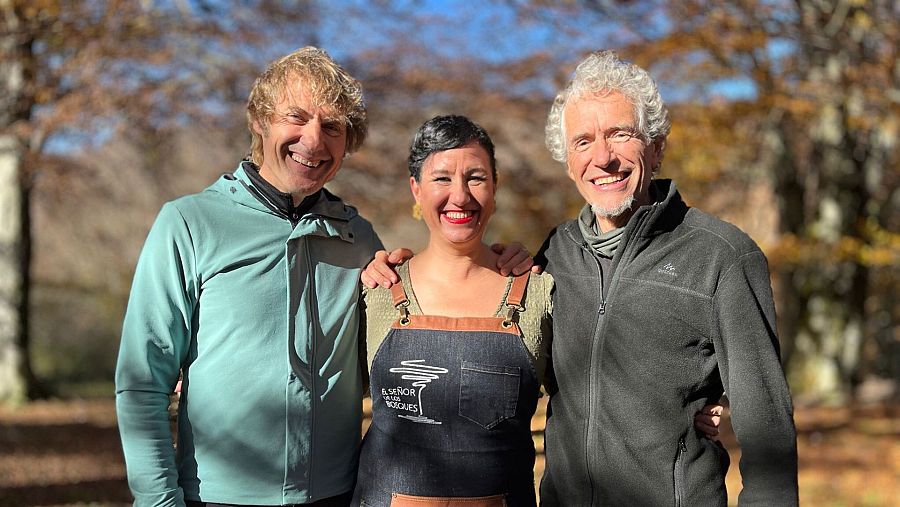 El presentador Julian Iantzi, César Palacios y la chef Aizpea Oihaneder