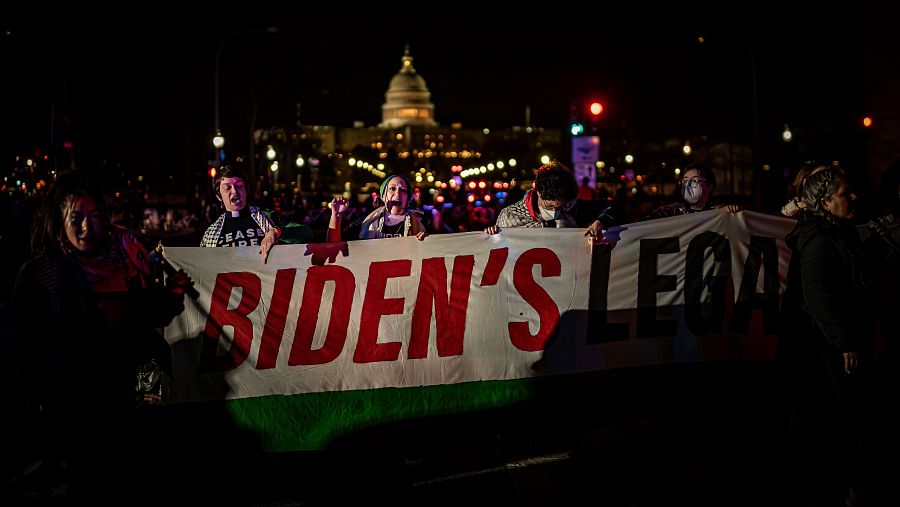 Manifestantes desde Washington piden un alto el fuego en Gaza