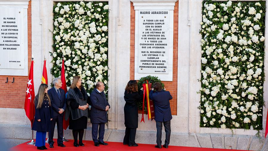 Homenaje a las víctimas del atentado terrorista del 11M en el 20 aniversario en la Puerta del Sol