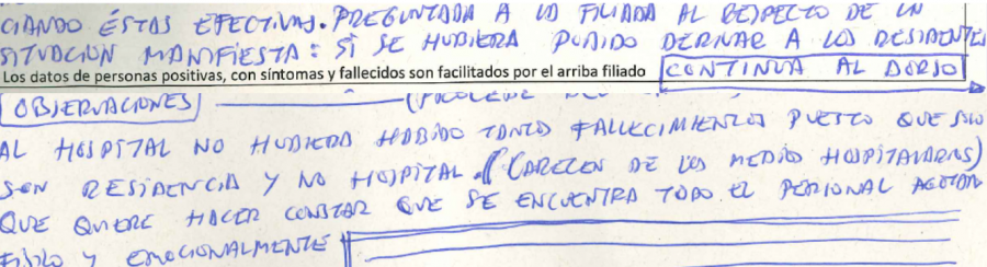 Acta de la residencia Geriasa de la calle Doctor Esquerdo del 9 de abril